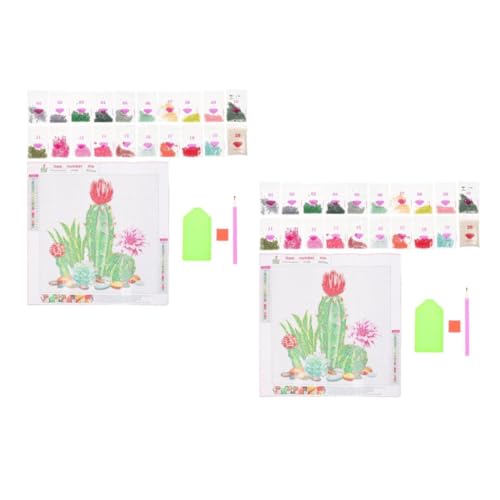 Uonlytech 2 Sätze Diy Kreuzstichset mit Kaktus Farbige Stickpackung für Anfänger Handwerks Set für Wohnzimmer Dekoration ohne Uonlytech 2 Sätze Diy Kreuzstichset mit Kaktus Farbige Stickpackung für Anfänger Handwerks Set für Wohnzimmer Dekoration ohne von Uonlytech