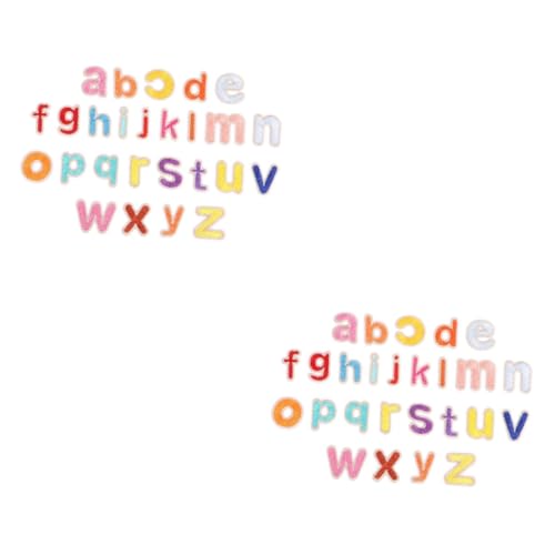 Uonlytech 2 Sätze Englische Buchstaben Patch Stickereiflecken Alphabetapplikationen Für Briefe Klebrige Buchstaben Flicken Nähen Applizierte Buchstabenflecken Und Vliesstoff 26 Stück * 2 von Uonlytech