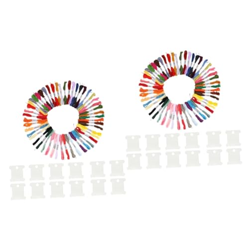 Uonlytech 2 Sätze Farben Premium Stickgarn Set Farbiges Baumwoll Garn für Kreuzstich mit Winderplatten Handwerkzeug für Diy Projekte und Freundschaftsbänder Uonlytech 2 Sätze Farben Premium Stickgarn Set Farbiges Baumwoll Garn für Kreuzstich mit Winderplatten Handwerkzeug für Diy Projekte und Freundschaftsbänder von Uonlytech