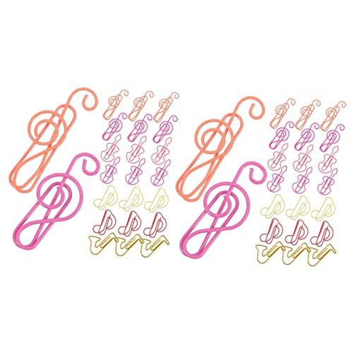 Uonlytech 2 Sätze Farbige Büroklammern Musical Notes Lesezeichen Clips Musiknoten-büroklammer Sortiert Papierklammern Musiknoten Studentische Büroklammer Metall Zufällige Farbe 60 Stück * 2 von Uonlytech