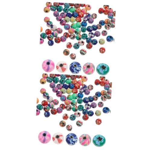 Uonlytech 2 Sätze Farbige Perlen Halskette Perlen Diy-perlen Ton-polymer-perlen Diy Schmuck Handwerk Perlen Lose Perlen Bunte Tonperlen Polymer-ton 100 Stück * 2 von Uonlytech