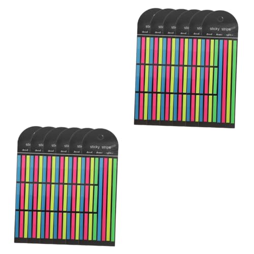 Uonlytech 2 Sätze Fluoreszierende Haftnotizen Registerkarten Für Seitenmarkierungen Textmarker-streifen-aufkleber Textmarkerstreifen Lesen Highlight-streifen 6 Stücke * 2 von Uonlytech