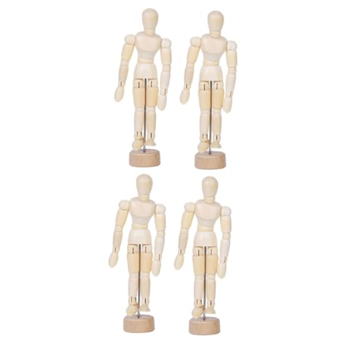 Uonlytech 2 Sätze Gelenkpuppe Gelenkpuppe Home Office Puppen Ornament Modelle Dekorationen Zeichnung Figur Modell Schreibtisch Holz 2 Stücke * 2 von Uonlytech