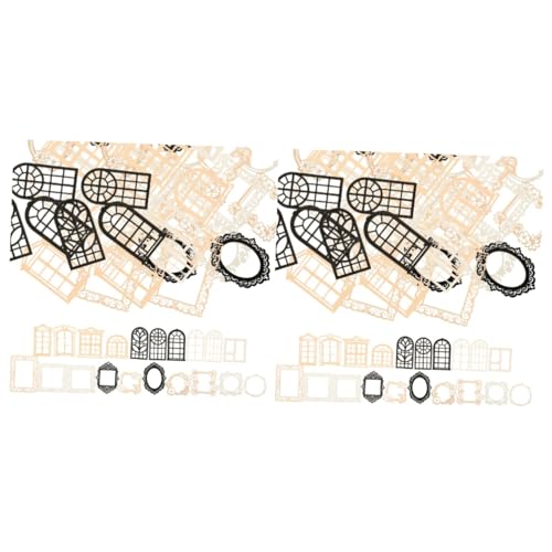 Uonlytech 2 Sätze Geprägtes Hohlmaterialpapier Sammelalbum Liefert Retro-bastelpapier Schrottbuch Kunst Basteln Schreibwaren Hohles Dekorpapier Diy Retro-papier 40 Stück * 2 von Uonlytech