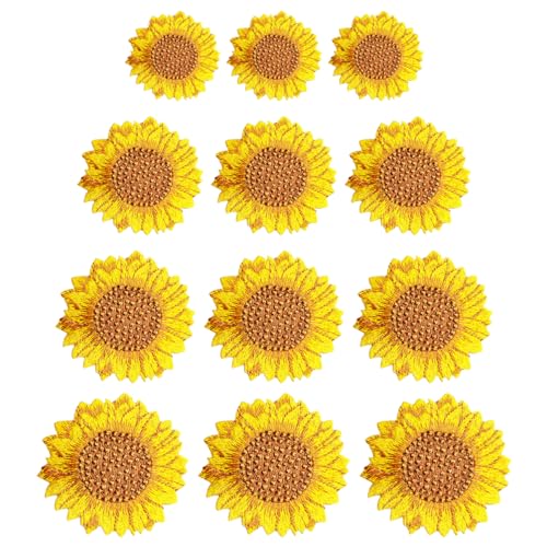 Uonlytech 2 Sätze Gestickter Sonnenfleck Sonnenblumenabziehbilder Kleidung Gestickter Aufnäher Dekoration Von Kleidung Einzigartige Dekoration Sonnenblumen-kleiderflicken Stoff 12 Stück * 2 von Uonlytech