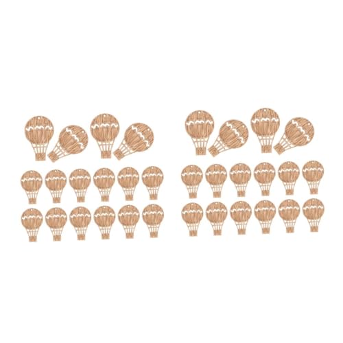 Uonlytech 2 Sätze Heißluftballon Holzscheiben Diy Bastelmaterial Für Kreative Projekte Unbemalt Leicht Für Hochzeits Und Weihnachtsdekorationen Handgefertigte Ornamente 30 Stück * 2 von Uonlytech