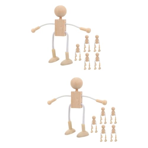 Uonlytech 2 Sätze Holzspielzeug Unvollendet Karikatur Kunsthandwerk Herstellung Puppe Holzhandwerk Für Diy Miniaturspielzeug Mini- Holzfigurenspielzeug Kinderspielzeug 6 Stück * 2 von Uonlytech