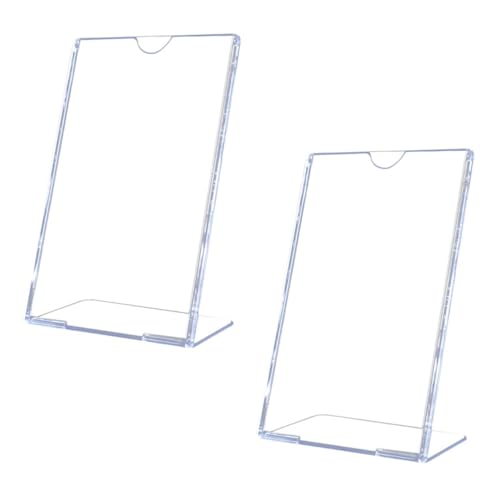 Uonlytech 2 Sätze L-förmiger Tisch Staffelei Stehen Anzeige Inhaber Etikett Mit Ständer Schräger Schildhalter Papierständer Schreibtisch Menühalter-desktop-displayständer Acryl 2 Stücke * 2 von Uonlytech