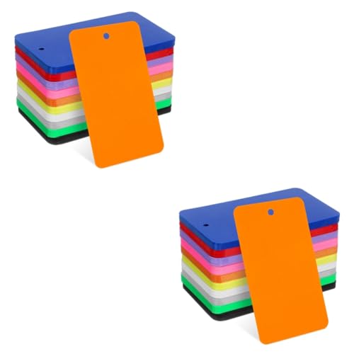 Uonlytech 2 Sätze Leere Hängeetiketten Bunte Dekoration Für Geburtstagsfeiern Geschenkanhänger Pvc Für Bastelarbeiten Preisetiketten Und Persönliche Botschaften 200 Stück * 2 von Uonlytech