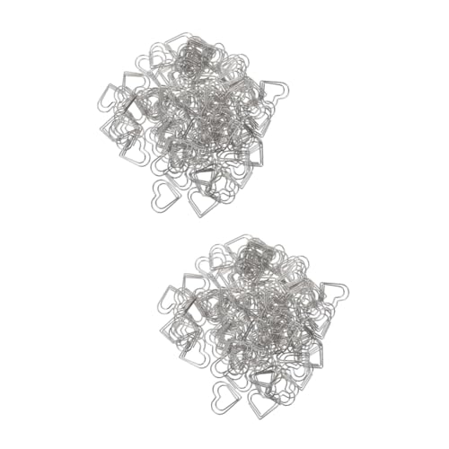 Uonlytech 2 Sätze Liebe Büroklammer Herz Form Papierverschlüsse Büroklammern Lesezeichen Büroklammer Einzigartige Papierklammern Dekorativer Notizclip Papierclip Metall Silber 100 Stück * 2 von Uonlytech