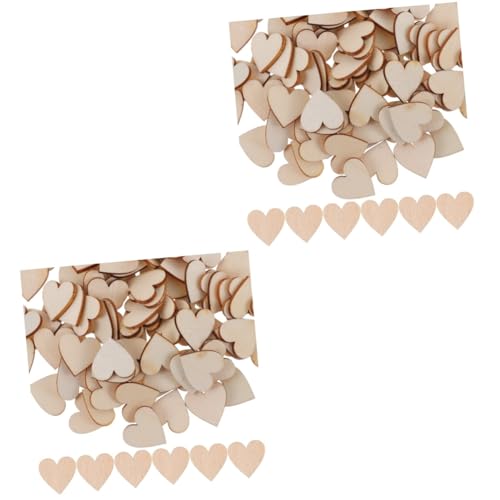 Uonlytech 2 Sätze Liebe Hackschnitzel Valentinsdekoration Holzherzen Diy Holzdekoration Holzanhänger Schüttgut Geformt Liebesherzen Herz Unfertige Holzscheiben Liebe Deko 300 Stück * 2 von Uonlytech