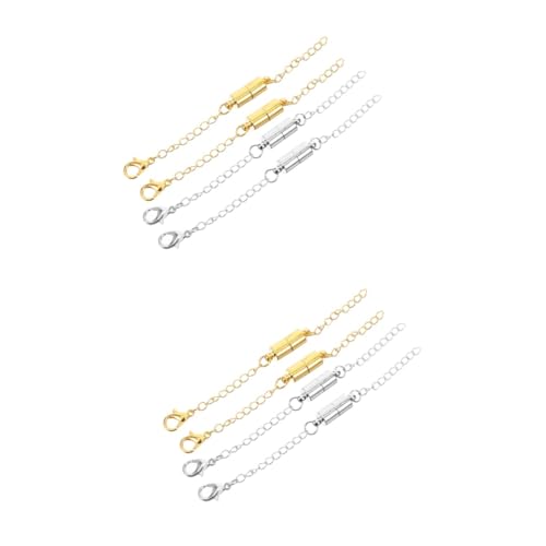 Uonlytech 2 Sätze Magnetische Kupfer Kettenverlängerung Für Schmuckverlängerung Mit Karabiner Diy Halskettenverlängerer Für Schmuckgestaltungen 4 Stück * 2 Uonlytech 2 Sätze Magnetische Kupfer Kettenverlängerung Für Schmuckverlängerung Mit Karabiner Diy Halskettenverlängerer Für Schmuckgestaltungen 4 Stück * 2 von Uonlytech