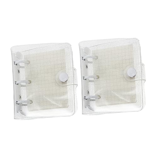 Uonlytech 2 Sätze Mini Notizbuch Teilig Transparentes PVC Binder mit Karierten Blättern und Klarsichttaschen Multifunktionales Schreibzubehör für Zuhause und Büro von Uonlytech
