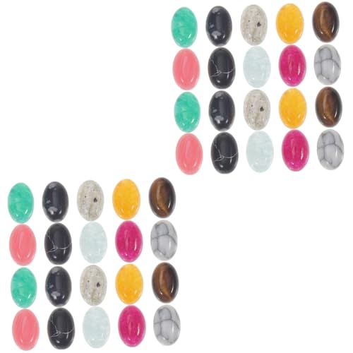 Uonlytech 2 Sätze Natürliche Cabochons Für Schmuckherstellung Flache Rückseite Zufällige Farben Für Diy Schmuck Und Handwerksprojekte Zufällige Farbe 20 Stück * 2 von Uonlytech