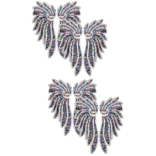 Uonlytech 2 Sätze Pailletten-flügel-patch Mädchen Weihnachten Party Funkeln Feenflügel Für Erwachsene Engel Flügel-design-patch Stickpine Patches Polyester 2 Paare * 2 von Uonlytech