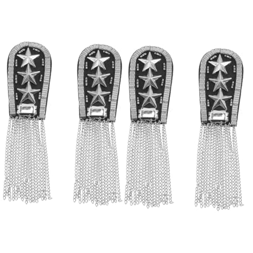 Uonlytech 2 Sätze Quasten Eskapula Schmuck Schulter-abzeichen- Modequaste Punk -patches Schulterklappen Epauletten Vintage Quaste Epaulet Felsen Legierung 2 Stücke * 2 von Uonlytech