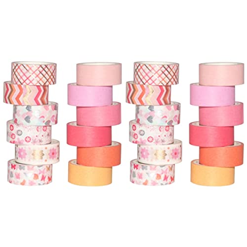 Uonlytech 2 Sätze Rotes Tuning Papierband Scrapbooking Abdeckband Basteln Scrapbook Klebeband Scrapbook Zubehör Tagebuch Aufkleberband Farbiges Dekoratives Buchalbum 12 Rollen * 2 von Uonlytech
