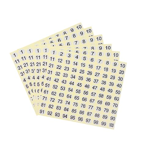 Uonlytech 2 Sätze Runde Nummernaufkleber Selbstklebende Dekorative Mathe Aufkleber Für Und Bastelprojekte Für Zuhause Büro Und Schule 30 Blätter * 2 von Uonlytech