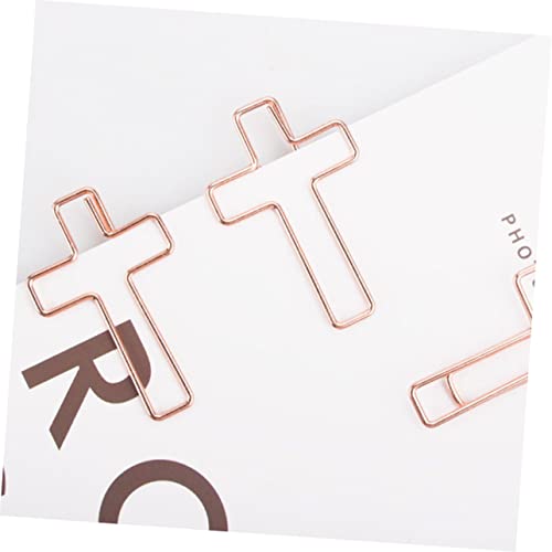 Uonlytech 2 Sätze Schulmaterial Vermodern Bibelzubehör Briefpapierseitenhalter Clips Klemmen Kreuzen Farbige Büroklammern Clips Briefpapier Rose Metall 40 Stück * 2 von Uonlytech