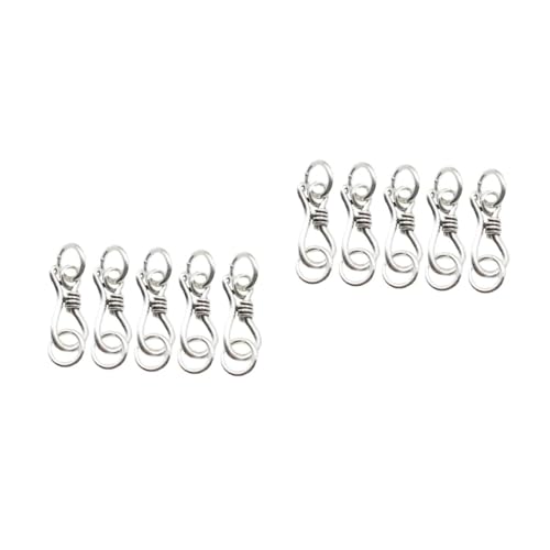 Uonlytech 2 Sätze Silber S Haken Verschlüsse Für Diy Schmuck Langlebig Und Einfach Zu Für Armbänder Und Schmuckzubehör Für Handarbeiten 5 Stück * 2 von Uonlytech