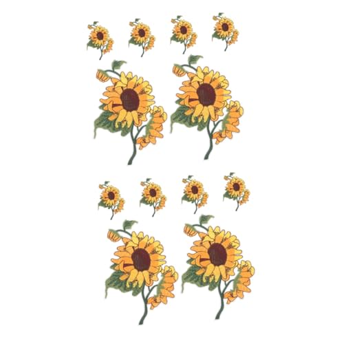 Uonlytech 2 Sätze Sonnenblumen Tuch Aufkleber Dekorativ Blumenapplikationen Kleidungsflicken Bestickte Aufnäher Mit Sonnenblumen Stickerei Patches Nähen Nähprodukte Vlies Gelb 6 Stück * 2 von Uonlytech