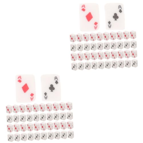 Uonlytech 2 Sätze Spielkartenperlen Herstellung Formen Erwachsene Spacer Basteln Reiz Poker Anhänger Aus Tonperlen Perlen Für Schmuckhersteller Schmuckperlen Polymer-ton 100 Stück * 2 von Uonlytech