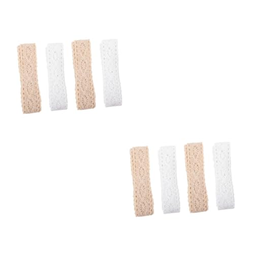 Uonlytech 2 Sätze Spitzenband Baumwolle Dekorationsbänder Für Diy Nähprojekte Weiß Beige Vielseitiges Zubehör Für Kleidung Vorhänge Bastelarbeiten Und Mehr 4 Rollen * 2 von Uonlytech
