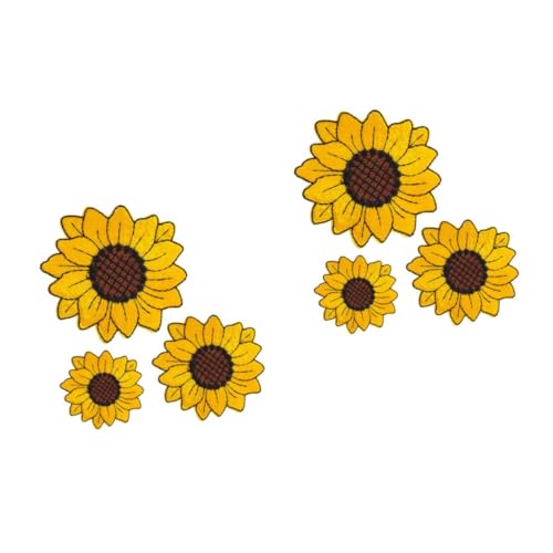 Uonlytech 2 Sätze Stickaufkleber Patch Flecken Bunt Nähen Applikationen Für Blumenkleidung Stoffaufkleber Bügelei Bügeln Aufnäher Für Blumenkleidung Blumenapplikation Stickgarn 3 Stück * 2 von Uonlytech