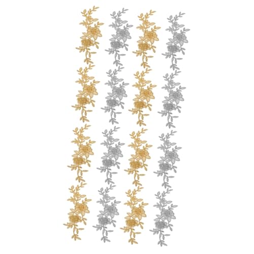 Uonlytech 2 Sätze Teiliges Blumenstickerei Patch Diy Applikationen Mit Kleberücken Für Kleidung Zum Aufbügeln Oder Nähen Für Vielseitige Dekorationen Gold Und Silber 8 Stücke * 2 Uonlytech 2 Sätze Teiliges Blumenstickerei Patch Diy Applikationen Mit Kleberücken Für Kleidung Zum Aufbügeln Oder Nähen Für Vielseitige Dekorationen Gold Und Silber 8 Stücke * 2 von Uonlytech