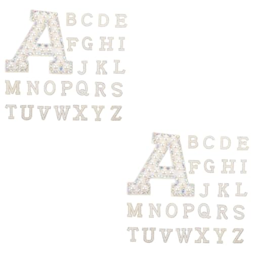 Uonlytech 2 Sätze Teiliges Buchstaben Patches Zum Aufbügeln Mit Strass Für Kleidung Taschen Und Mehr Einfach Anzubringen Für Diy Bastelprojekte 26 Stücke * 2 von Uonlytech