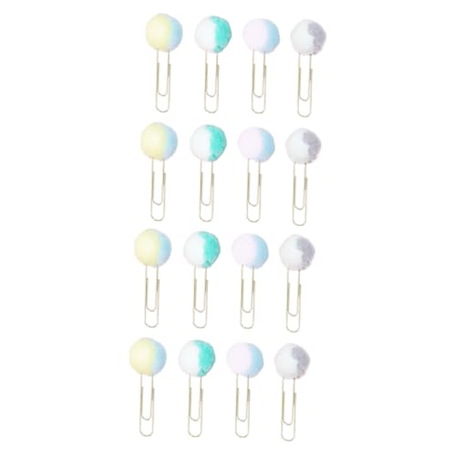 Uonlytech 2 Sätze Teiliges Bunte Papierklammern mit Plüschbällen für Büro Schule Notizen und Scrapbooking Langlebige Handfreundliche Büroklammern Plüsch Farbe Variabel von Uonlytech