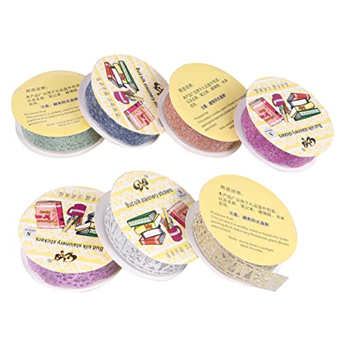 Uonlytech 2 Sätze Teiliges Diy Scrapbook Klebeband Bunte Dekorative Lace Tapes Für Tagebuch Fotoalbum Selbstklebende Aufkleber Hochwertigem Bopp Material Für Bastelprojekte 7 Stück * 2 von Uonlytech