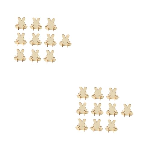 Uonlytech 2 Sätze Teiliges Holz Kaninchen Dekorationen Kreative Diy Hasenfiguren Für Festliche Wohnkultur Für Osterfeiern Süßes Zuhause Oder Geschäft Deko Element 10 Stück * 2 von Uonlytech