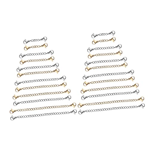 Uonlytech 2 Sätze Teiliges Kettenverlängerungsset Mit Karabinerverschlüssen Für Diy Schmuck Silber Gold Zum Basteln Von Und Armbändern 12 Stück * 2 Uonlytech 2 Sätze Teiliges Kettenverlängerungsset Mit Karabinerverschlüssen Für Diy Schmuck Silber Gold Zum Basteln Von Und Armbändern 12 Stück * 2 von Uonlytech