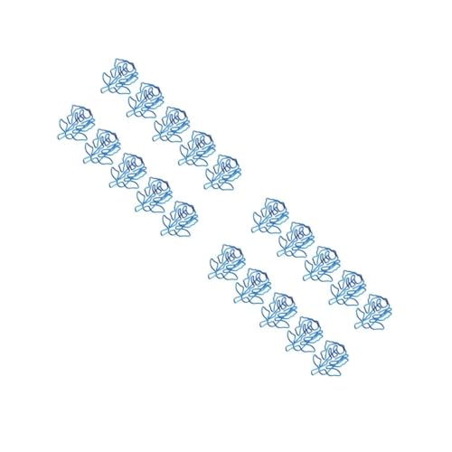 Uonlytech 2 Sätze Teiliges Set Blauer Rosen Büroklammern Papierclips Für Dokumente Memos Und Notizen Stilvolle Und Kreative Clips Für Büro Und Zuhause 10 Stück * 2 von Uonlytech