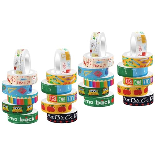 Uonlytech 2 Sätze Transparentes Rollband Sammelalbum Farbe Scrapbooking-zubehör Wiederverwendbar Karikatur Rosa Pastell -band Für Streifen Herstellung Handwerk Farbig Aufkleber 12 Rollen * 2 von Uonlytech