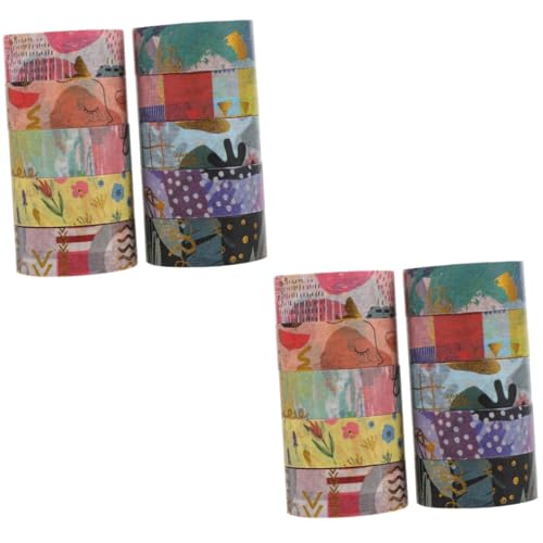 Uonlytech 2 Sätze Washi Tape Dekorative Klebebänder Für Diy Handwerk Journals Und Scrapbooking Vielseitige Designs Für Projekte 10 Rollen * 2 von Uonlytech