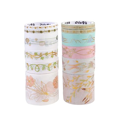 Uonlytech 2 Sätze Washi Tape Dekorative Klebebänder Für Diy Tagebuch Scrapbooking Und Journaling Hochwertige Papierbänder Mit Stilvollen Designs Für Ihre Persönliche Note 12 Stück * 2 von Uonlytech