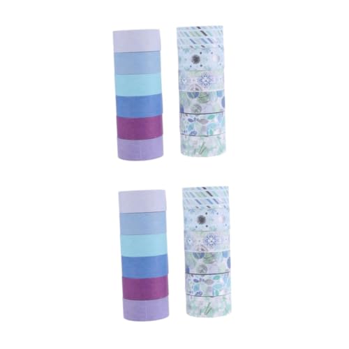 Uonlytech 2 Sätze Washi-tape Scrapbooking Zubehör Büroartikel Farbiges Klebeband Office Supplies Stift Dekoration Herstellung Dünn Handkontoband Dekorationsaufkleber Papier 12 Rollen * 2 von Uonlytech