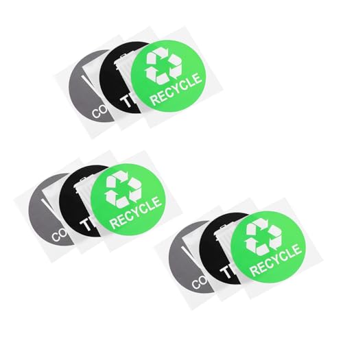 Uonlytech 2 Sätze Wasserdichte Recycling Aufkleber Für Mülltonnen Klassifizierungssticker Für Abfalltrennung Aus Langlebigem Für Umweltbewusste Nutzung 9 Stück * 2 von Uonlytech