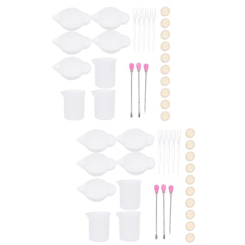 Uonlytech 2 Sätze Wiederverwendbares Epoxidharz Set Teiliges Silikon Diy Kit mit Rührstäbchen und Messbechern für Kunsthandwerk Gießen und Schmuckherstellung Uonlytech 2 Sätze Wiederverwendbares Epoxidharz Set Teiliges Silikon Diy Kit mit Rührstäbchen und Messbechern für Kunsthandwerk Gießen und Schmuckherstellung von Uonlytech