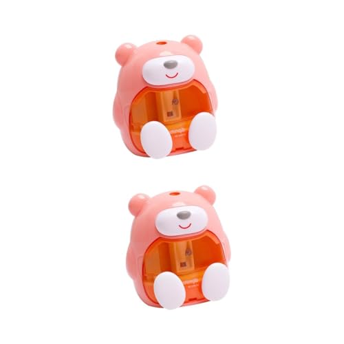 Uonlytech 2 Sätze tragbarer Schärfer klein Bleistift tragbare Schärfer Kinderstiftschärfer Briefpapier Plastik Zufällige Farbe von Uonlytech