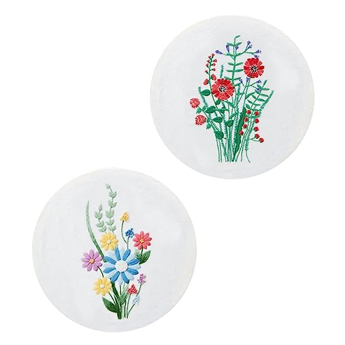 Uonlytech 2 Satz Stickset für Anfänger Teiliges Diy Stickerei Zubehörset mit Buntem Garn und Nähnadeln für Kreative Handarbeiten und Gemeinsame Diy Projekte mit Kindern von Uonlytech