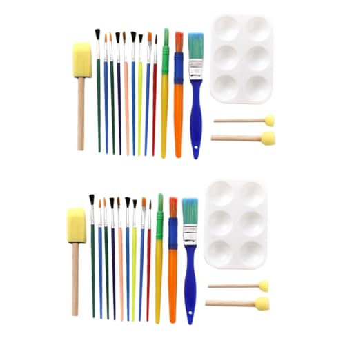 Uonlytech 2 Sets Kindergarten Zeichenwerkzeug Rundpinsel Kleinkind Kits Pinsel Aquarell Waschbar Klein Fingerfarbe Kinderform Schaum Zeichnen Malen Malschwamm Uonlytech 2 Sets Kindergarten Zeichenwerkzeug Rundpinsel Kleinkind Kits Pinsel Aquarell Waschbar Klein Fingerfarbe Kinderform Schaum Zeichnen Malen Malschwamm von Uonlytech