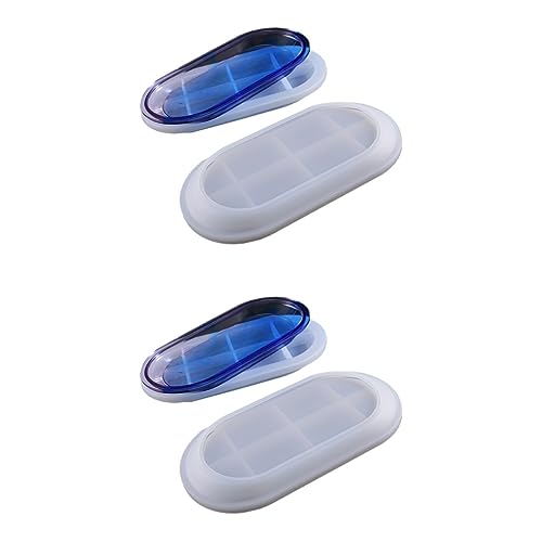 Uonlytech 2 Stck. Silikonform für Kristall Drop Gestaltung Diy Epoxidharz Schalenform für Zuhause und Studio Ovaler Flacher Teller Langlebig Leicht zu Entformen Reinigen von Uonlytech