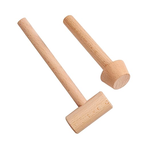 Uonlytech 2 Stk. Teiliges Holz Backzubehör mit Mini und Teigformer Handgefertigt Glatte Oberfläche Leicht und Praktisch zum Formen von Tarteteig Kuchenboden und Gebäck von Uonlytech