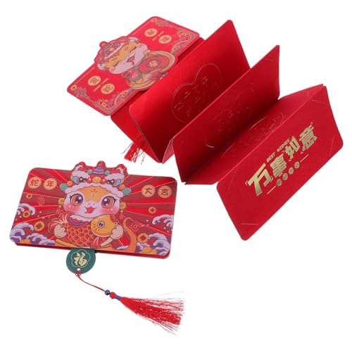 Uonlytech 2 Stück 2025 Jahr Der Schlange Roter Umschlag Briefumschläge Roter Umschlag Neujahr Hochzeitsumschläge Chinesische Neujahrsmünze, Rote Umschläge Geldsparende Umschläge Papier von Uonlytech