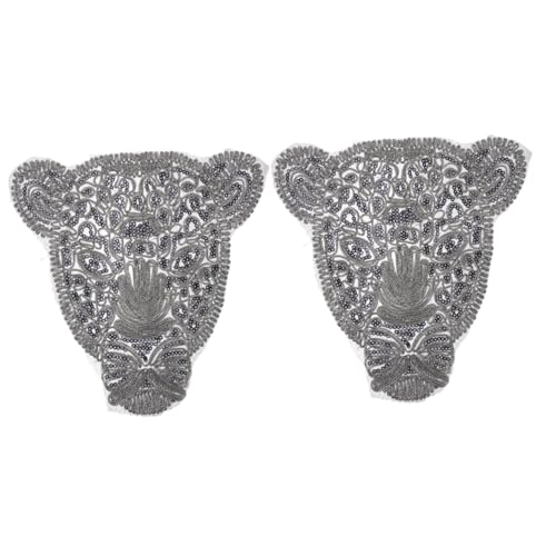 Uonlytech 2 Stück Aufnäher Für Kleidung Stickerei Patch Aufnähen Cool Jeansflicken Aufnähen Bestickt Patches Aufnähen Aufnäher Für Jeans Leopardenkopf-aufnäher Geformt Flecken Für Stoff von Uonlytech