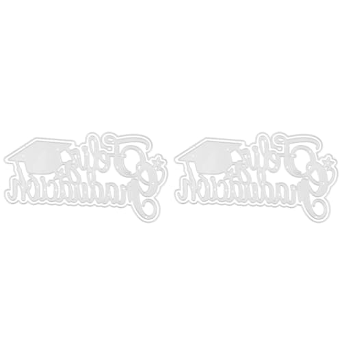Uonlytech 2 Stück Bachelor Hut Messerform Prägung Spellbinders Stanzform Karten Abschlussfeier Scrapbooking Wunschherstellung Schneiden DIY Grußschnitte Echo Kohlenstoffstahl von Uonlytech