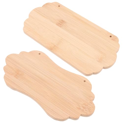 Uonlytech 2 Stück Bambus Plaketten Unvollendete Diy Schilder zum Hängen für Bastelarbeiten und Persönliche Gestaltung als und Hinweisschilder von Uonlytech